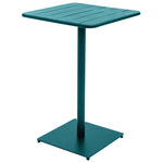 Phuket High Square Table Epoxy Steel Modern Outdoor Garden Table Blue