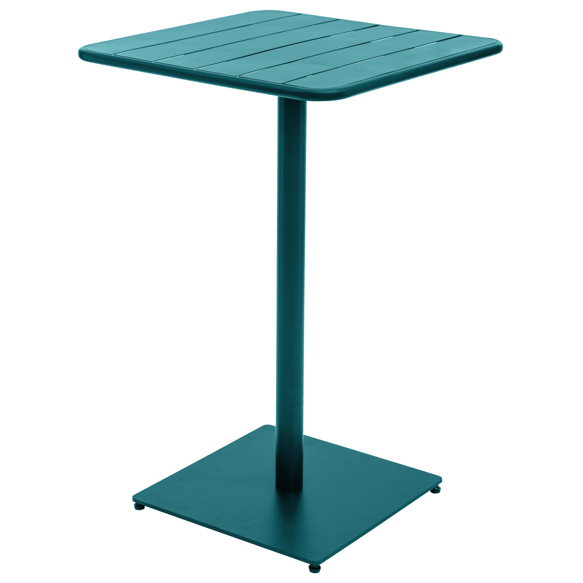 Phuket High Square Table Epoxy Steel Modern Outdoor Garden Table Blue