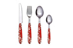 Mandala Red 24 Pcs Cutlery Set
