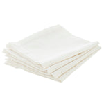 Set of 4 Cotton Napkins - 40 x 40 cm Openwork Border, Grey/White