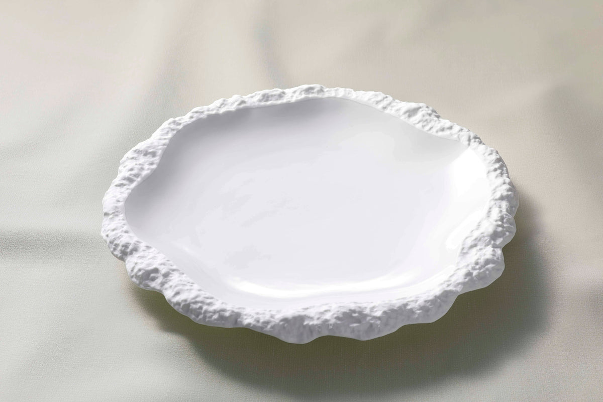 Porcelain Dinner Plate Calcaire Textured Ceramic Tableware