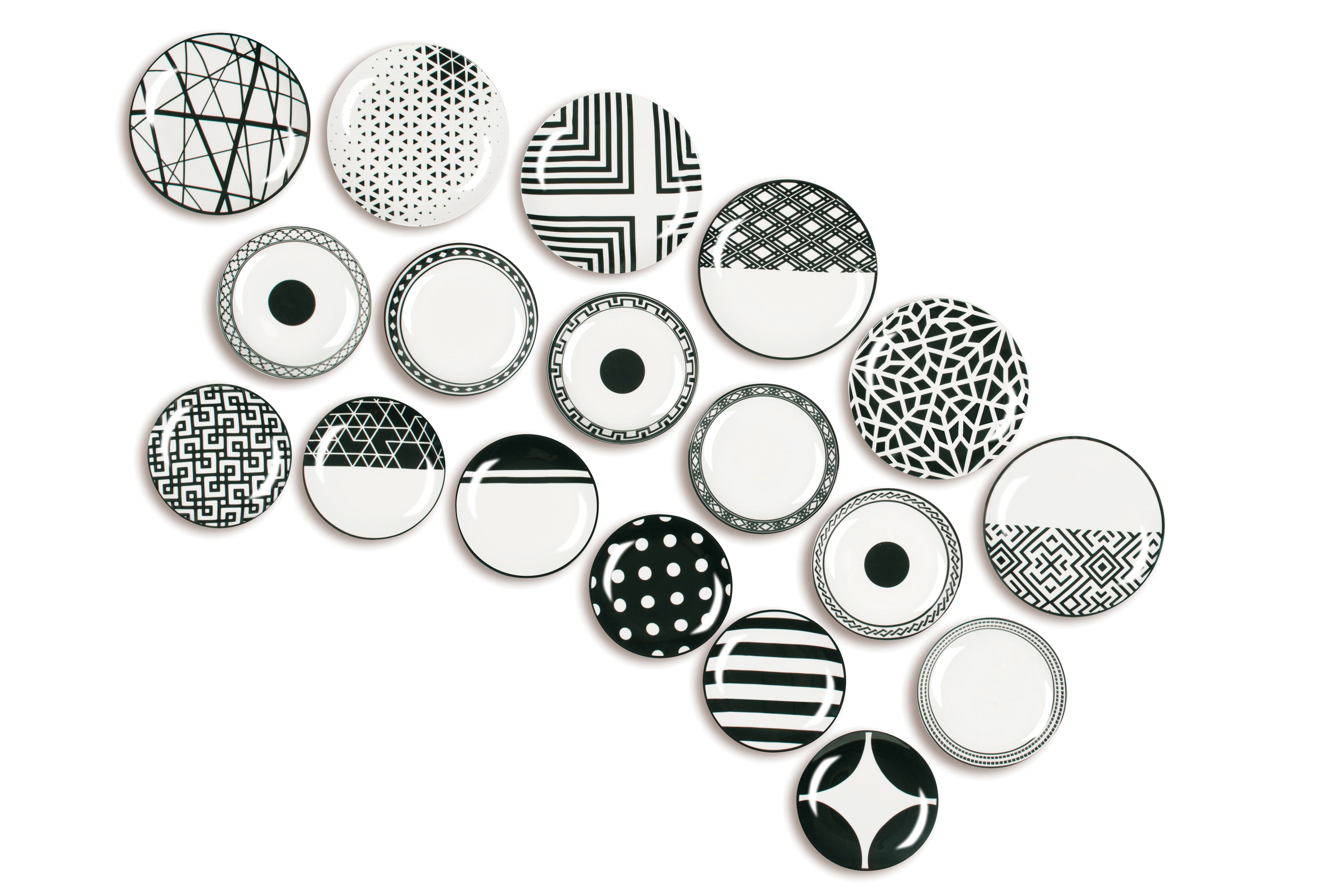 Emily Dinner Set, 18-piece Porcelain, Black and White