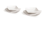 Eclipse White Dinner Set - 18-Piece Ceramic Square Plates