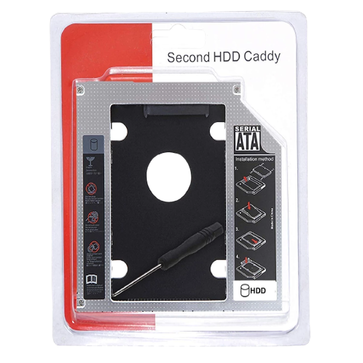 CEM 9.5mm SSD and HDD 2nd Hard Disk Drive Caddy Case - Aluminum