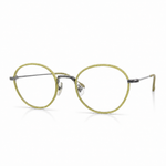 Round eyeglasses with silver frame 