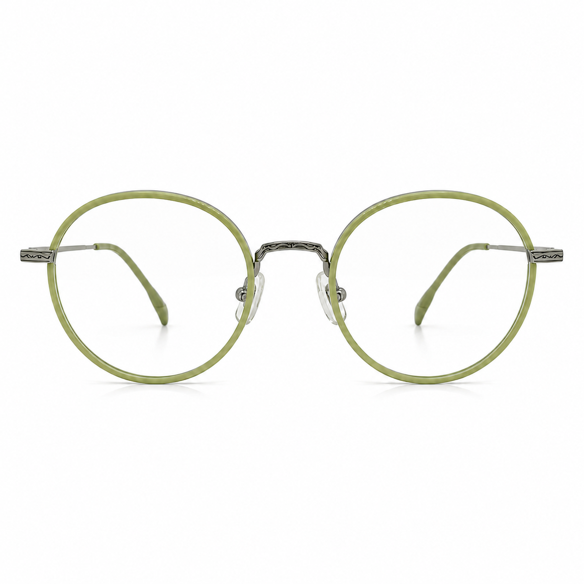 Silver framed round eyeglasses 