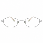 Pair of silver eyeglasses with tortoise accents 