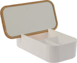 Mirror with Organizer – Bamboo Lid, White