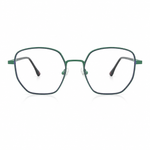 Green blue eyeglasses on a white background