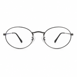 Round eyeglasses with black frames on a white background