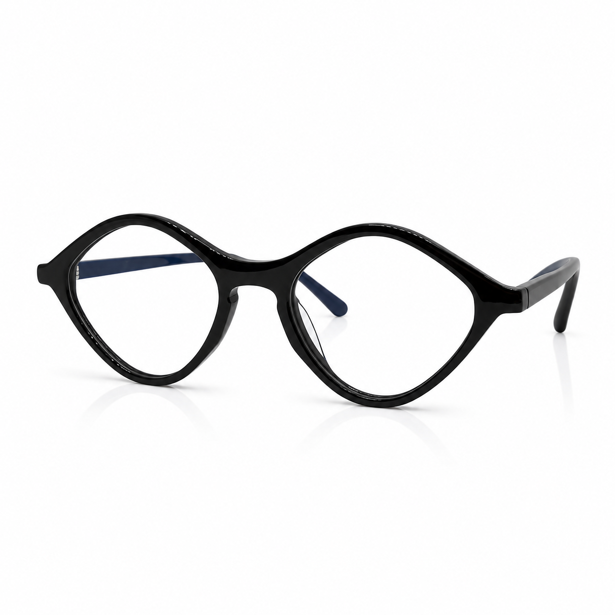 Black eyeglasses on a white background