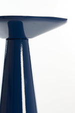 Metal Side Table Blue Semi-Gloss Modern Accent Table