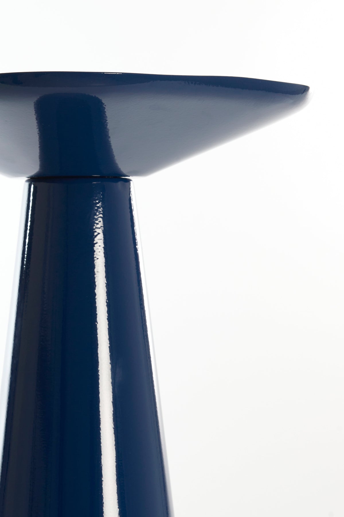 Metal Side Table Blue Semi-Gloss Modern Accent Table