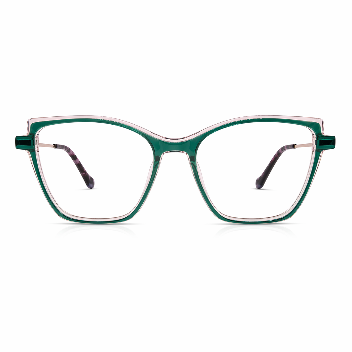Cat eye eyeglasses green