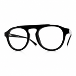 Black round eyeglasses on a white background