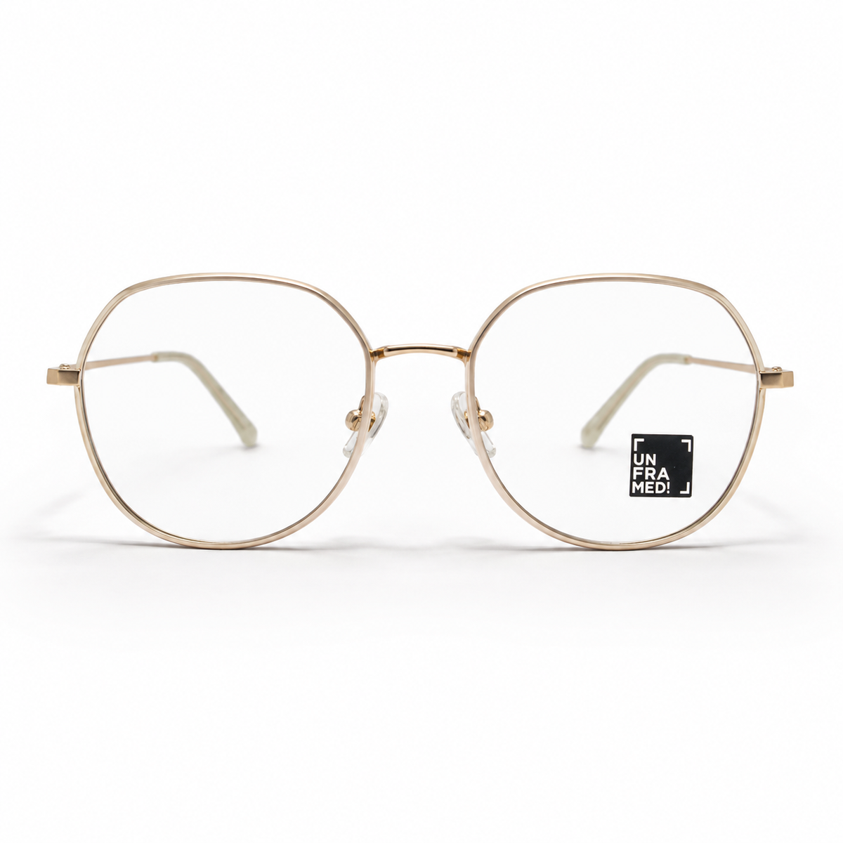 Gold eyeglasses round