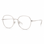 Silver eyeglasses on a white background