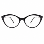 Black cat-eye glasses on a white background
