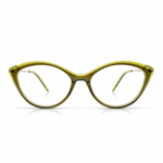 Yellow Brown cat-eye glasses on a white background
