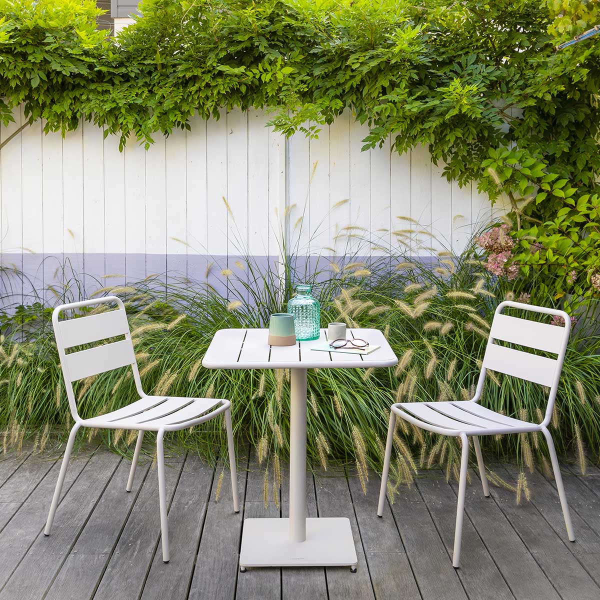 PHUKET Square Table – Compact Clay Outdoor Garden Table for Two