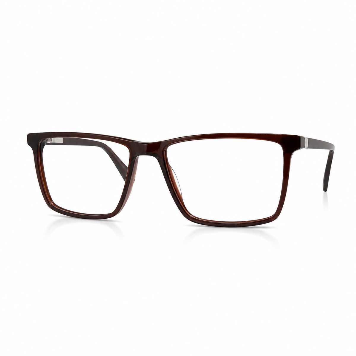 Brown eyeglasses on a white background