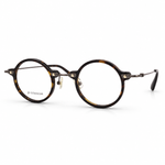 Round eyeglasses with tortoise frame on a white background