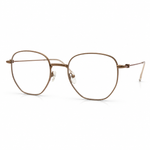 Bronze eyeglasses on a white background