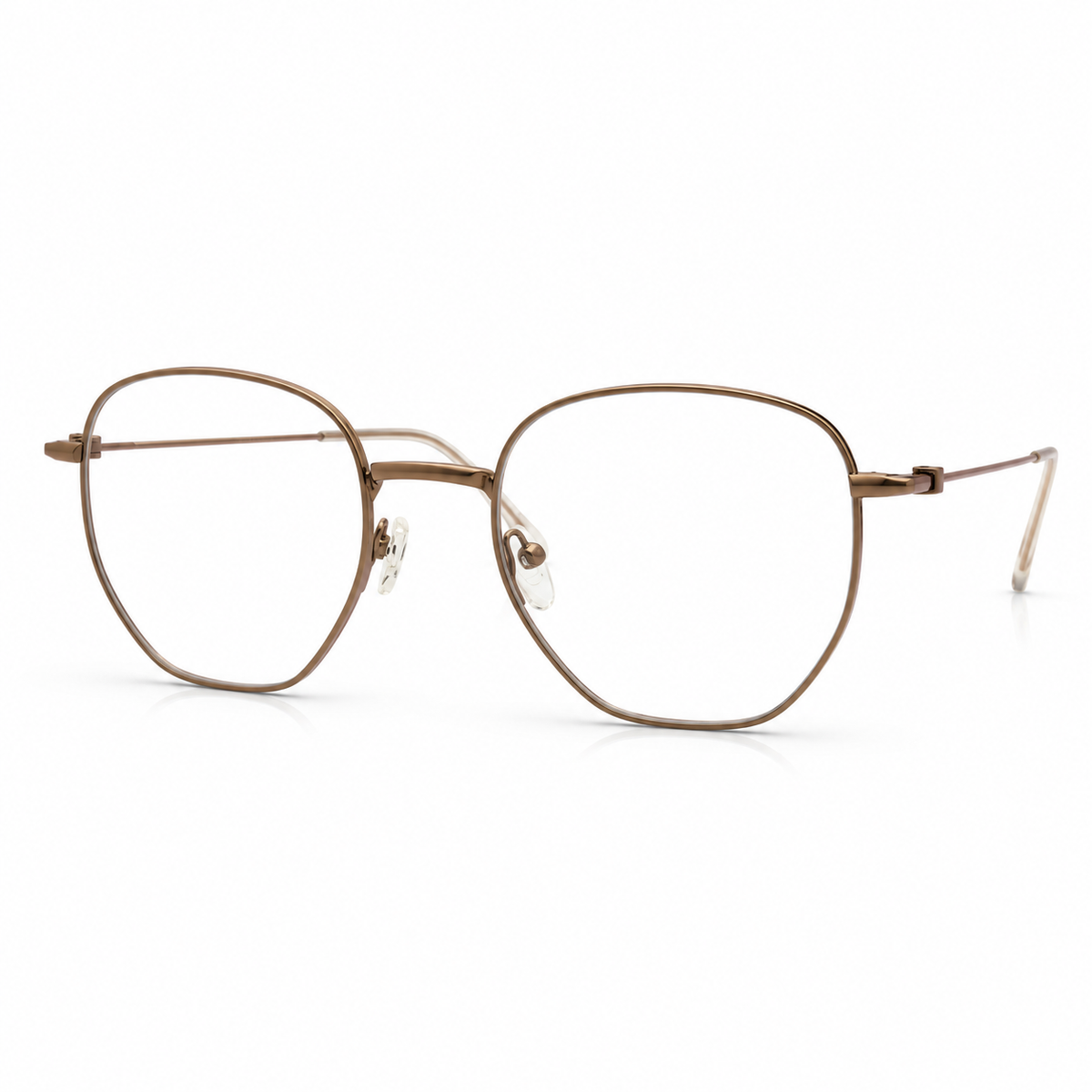 Bronze eyeglasses on a white background