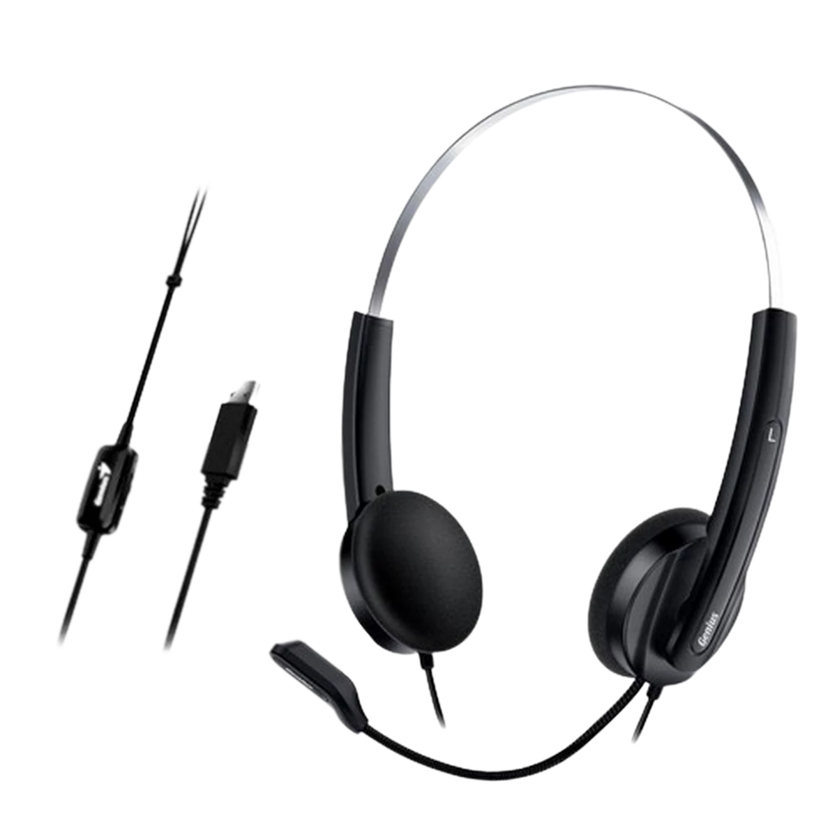 Genius (HS-220U) Wired USB Stereo Headset For Windows & MacOS - Black