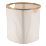 Foldable Storage Basket with Bamboo Trim, 70L Laundry Organizer