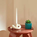 Candle Holder "Flow" Knot-Shaped Polyresin Taper Holder, 16 x 12 x 8 cm