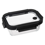 Clipeat Rectangular Glass Container - Borosilicate, Airtight Lid