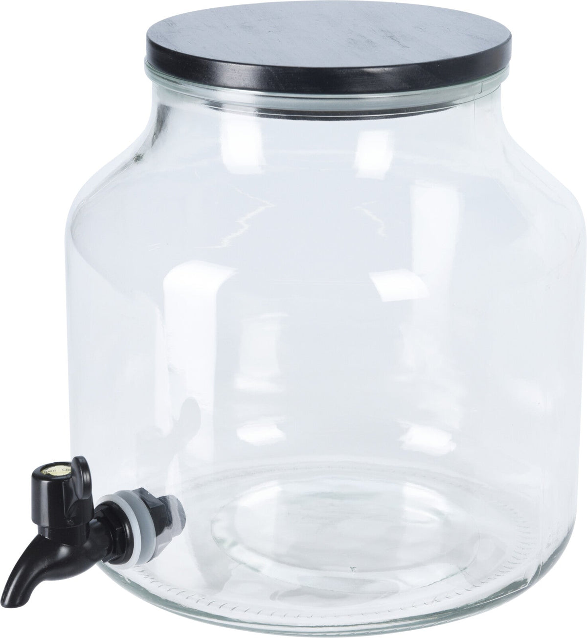 Beverage Dispenser Glass - 5.2L with Faucet and Beech Lid