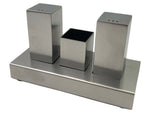 Stainless Steel Salt, Pepper & Toothpick Set with Stand
