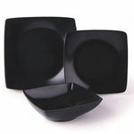 Eclipse Black Dinner Set - 18-Piece Ceramic, Matte Black