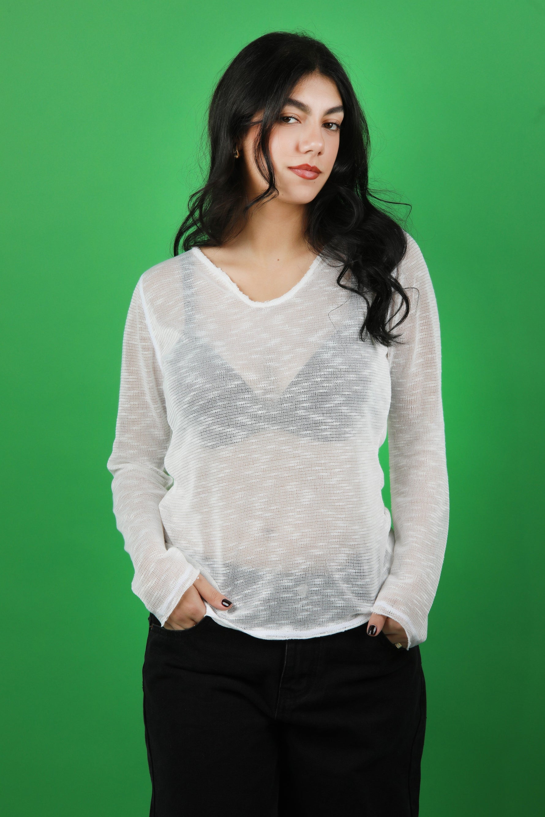 Gaïa See-Through - Long Sleeve White
