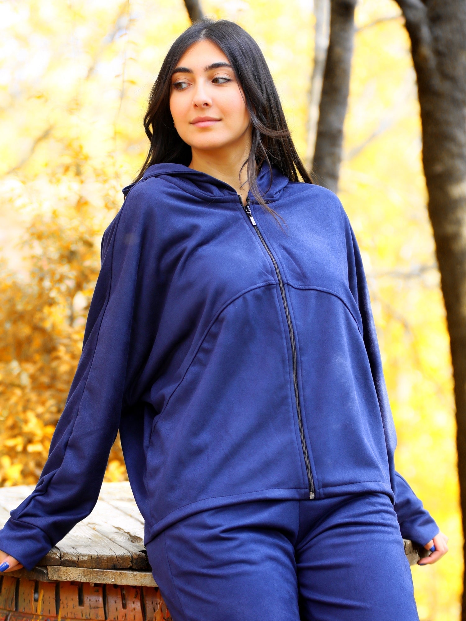 Suede Jacket - Navy