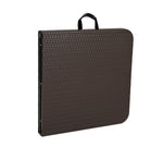 Brown Folding table with rattan design