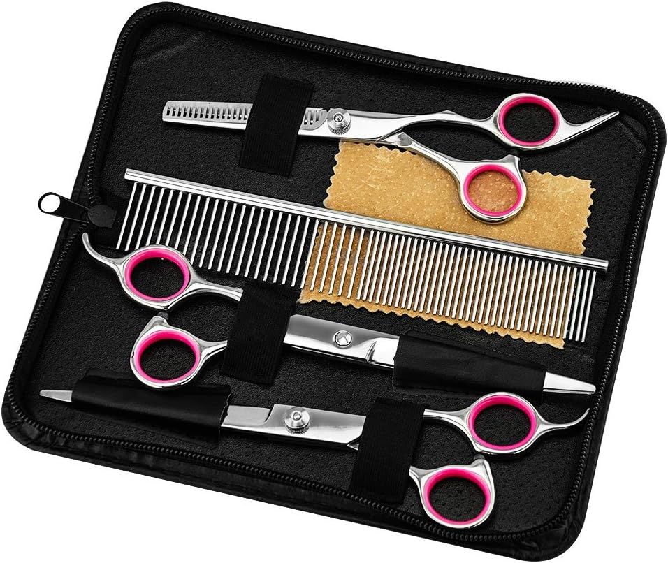 Pet Grooming Scissors Set + Comb (4 PCS)