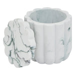 Marby Cotton Jar - Polyresin Marble-Effect Cotton Storage Jar