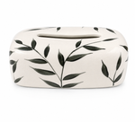 Porcelain Tissue Box with Leaf Design – 22×13×6.5 cm