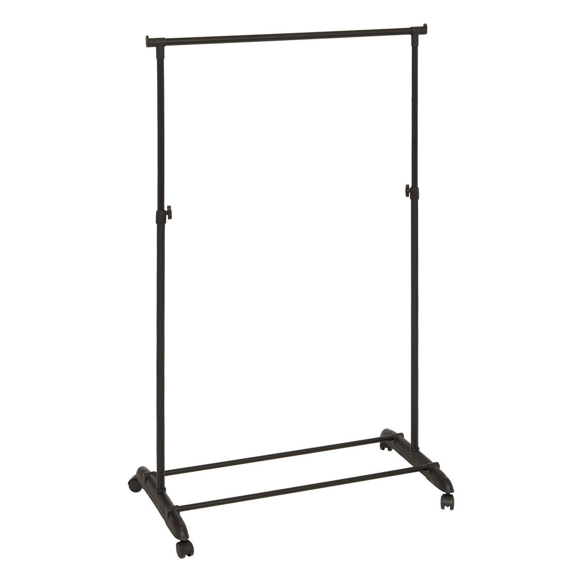 Pan entry-level single clothes rail - Adjustable Steel Rail with Wheels
