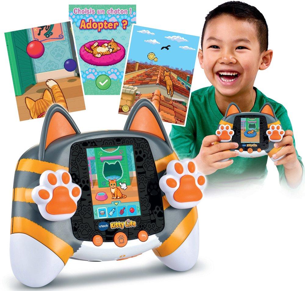 Kitty Life Orange-Gray Electronic Pet Console (Fr)