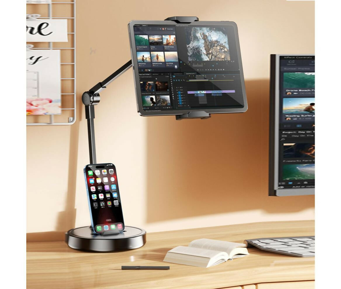 Professional Overhead Tablet Stand – Desktop Live Streaming Tripod
