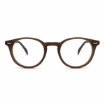 Brown eyeglasses on a white background