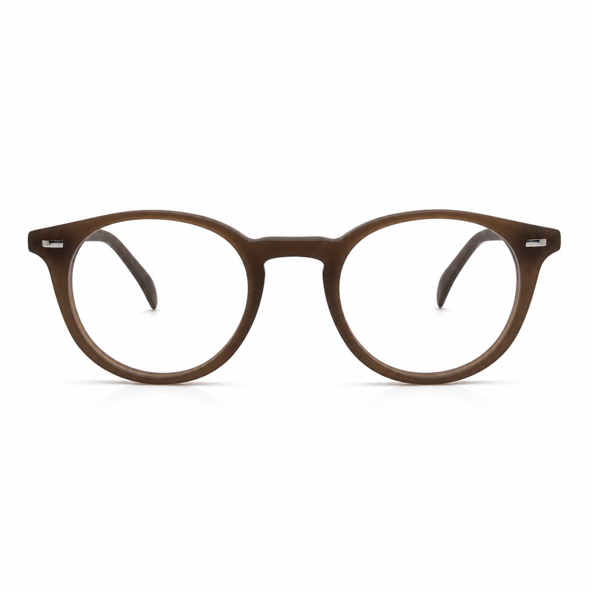 Brown eyeglasses on a white background