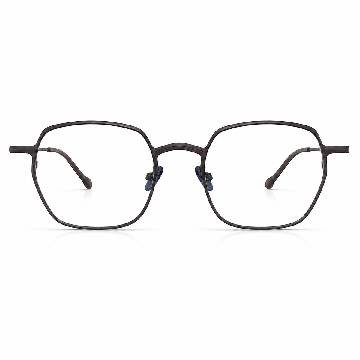 Brown framed eyeglasses on a white background