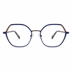 Blue eyeglasses on a white background