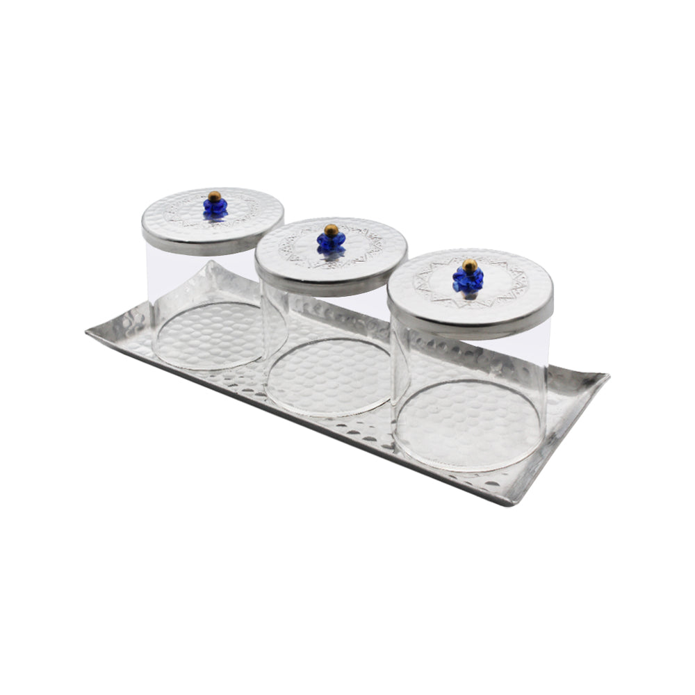 Round Blue Handle Boxes With Tray