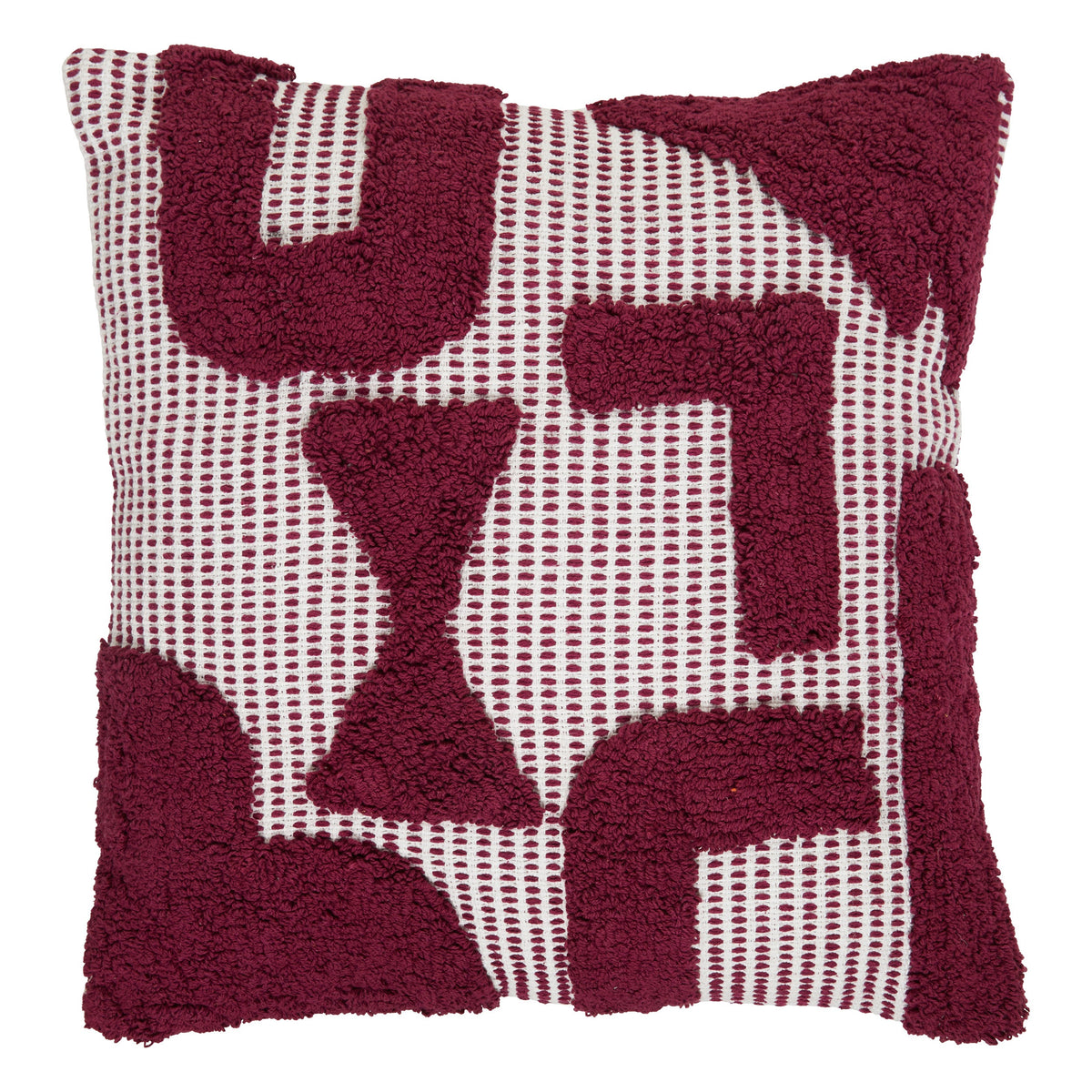 "Poppy" Cushion - Tufted Cotton Removable Cover, 50 x 50 cm